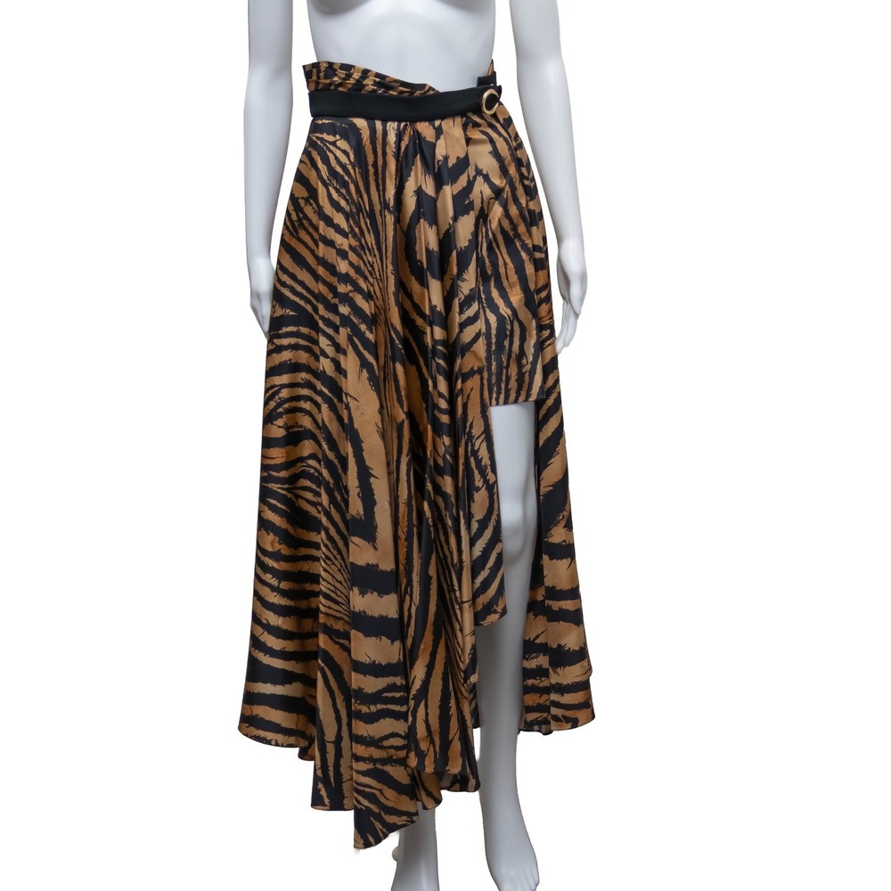 Vintage RARE Roberto Cavalli Tiger Print Silk Wrap Skirt w mini skirt - IT 40 - Picture 2 of 11